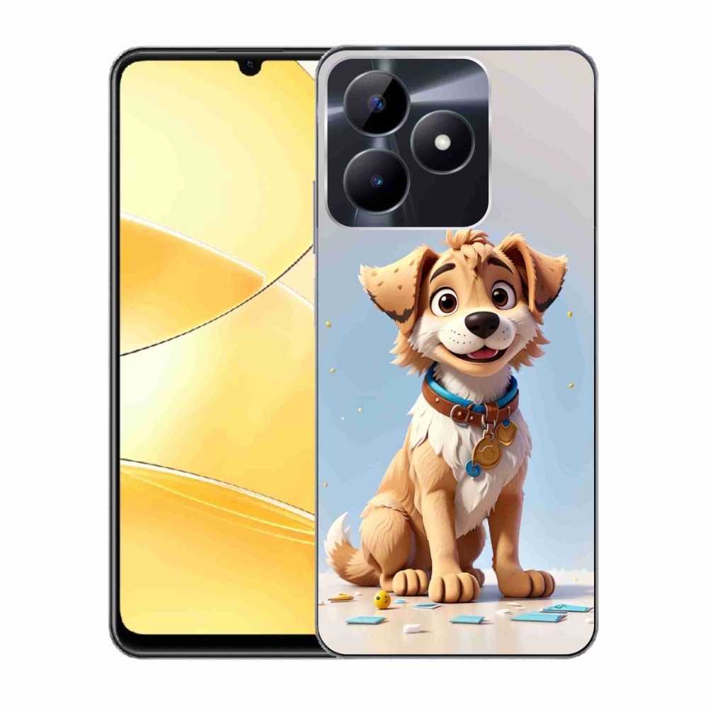 Gelový kryt mmCase na Realme C51/C53 - kreslené štěně