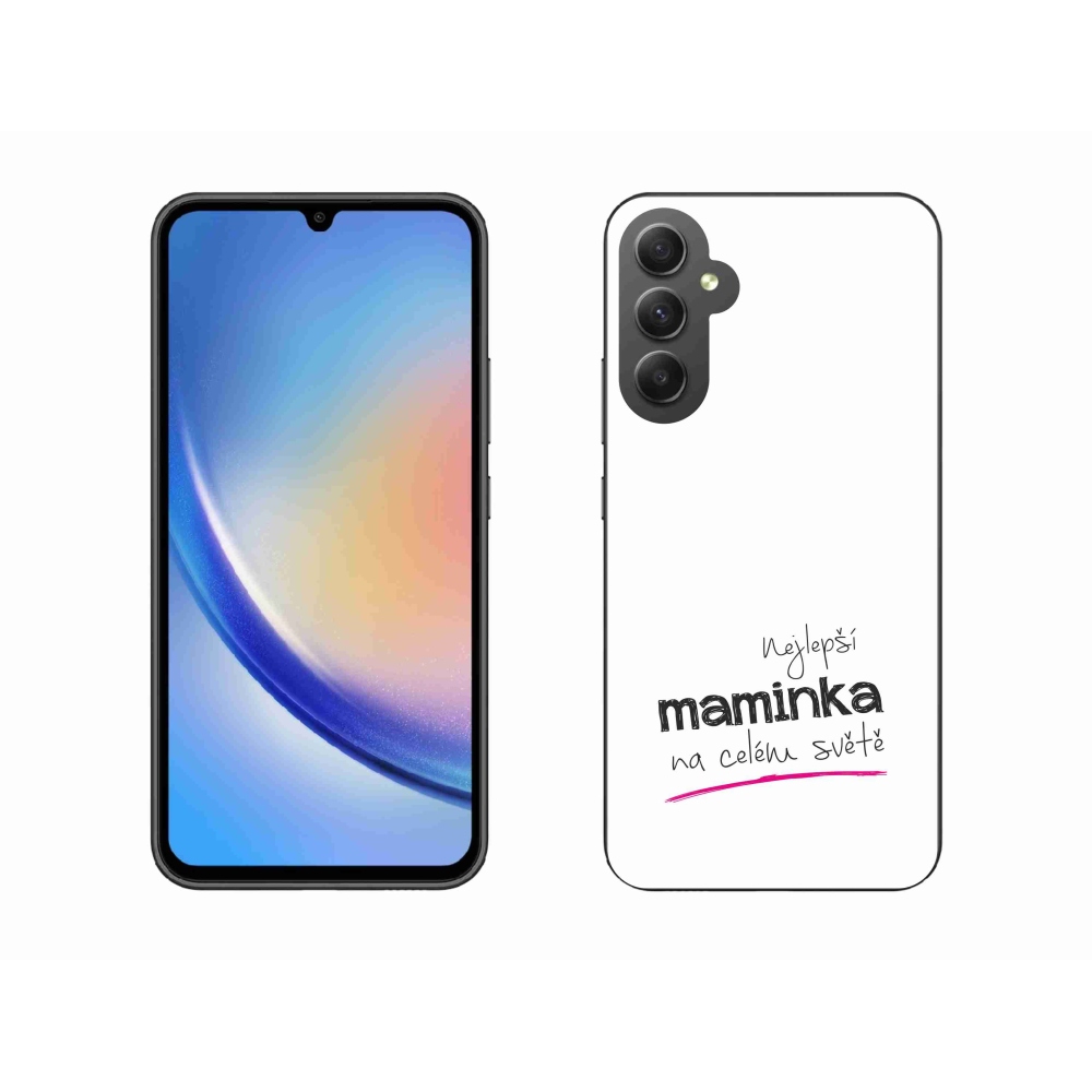 Gelový kryt mmCase na Samsung Galaxy A34 5G - nejlepší maminka 4 bílé pozadí