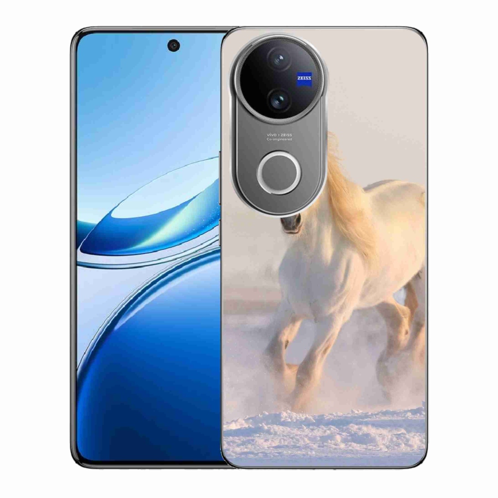 Gelový kryt mmCase na Vivo V50 5G - kůň ve sněhu
