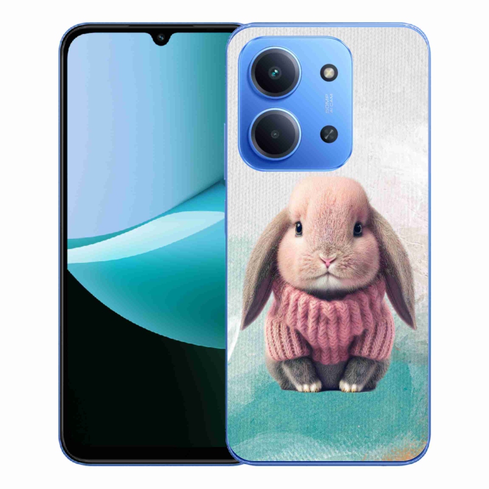 Gelový kryt mmCase na Xiaomi Redmi 15C 4G/5G (173mm) - králíček ve svetru