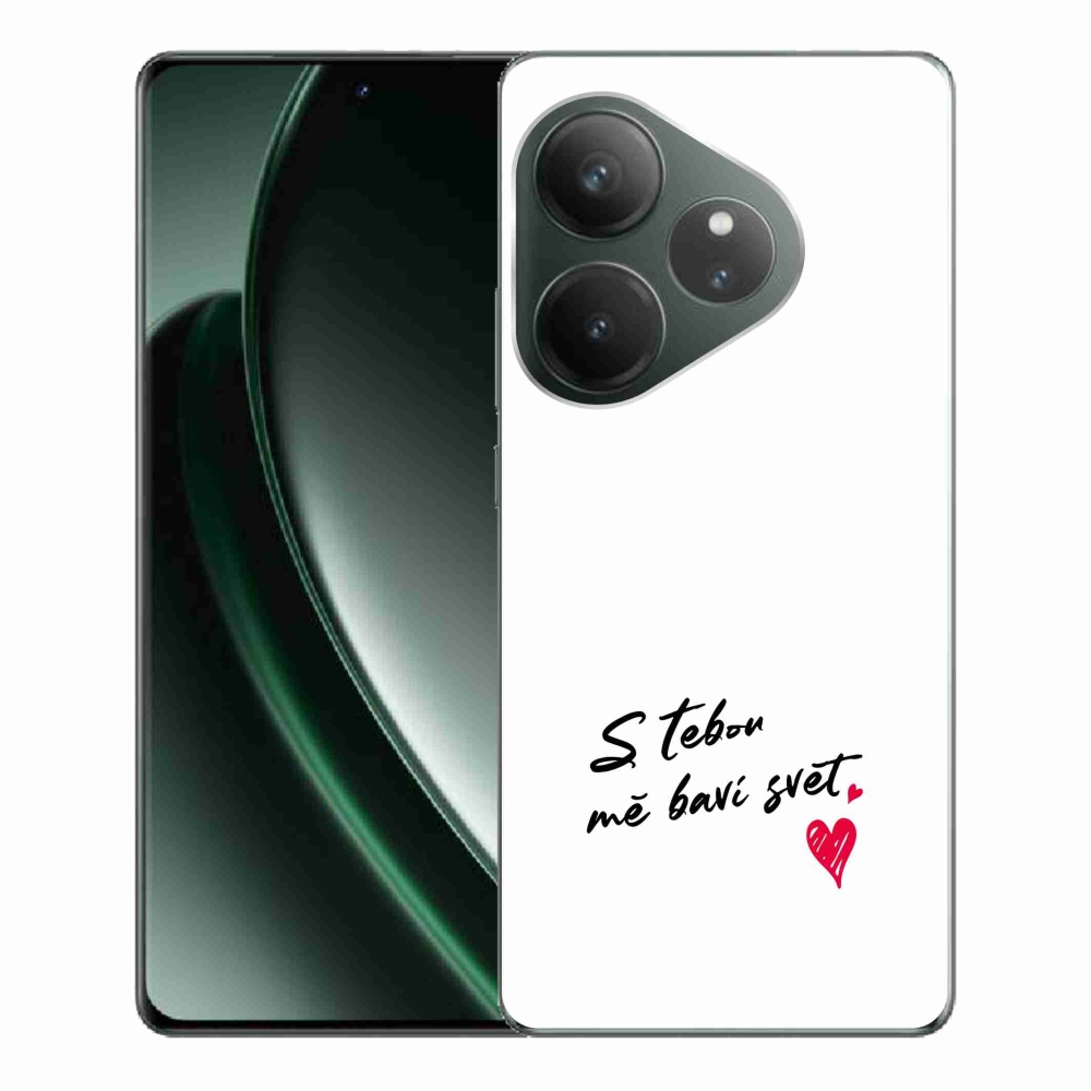 Gelový kryt mmCase na Realme GT 6 5G/GT 6T 5G - zamilovaný text 1 bílé pozadí