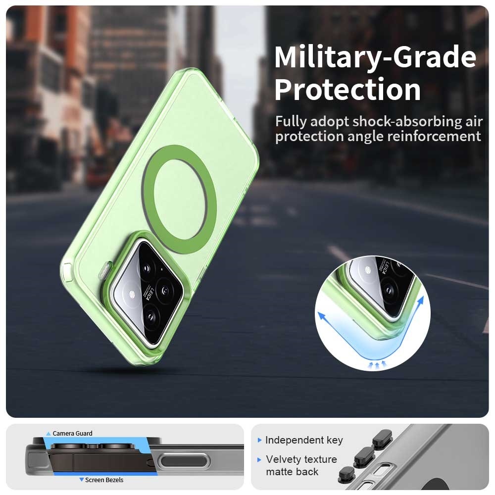 Candy gelový obal s MagSafe na Xiaomi 15 - zelený