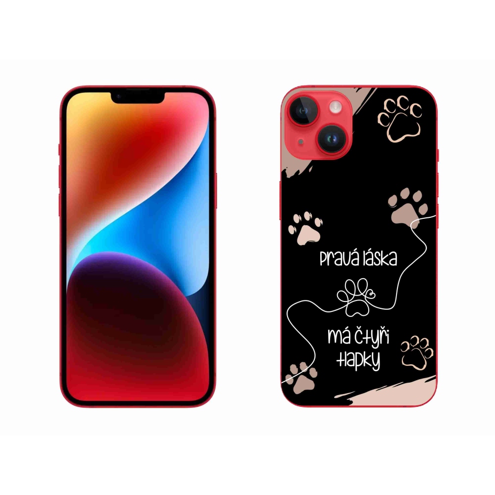 Gelový kryt mmCase na iPhone 14 Plus - psí motiv 1 černé pozadí
