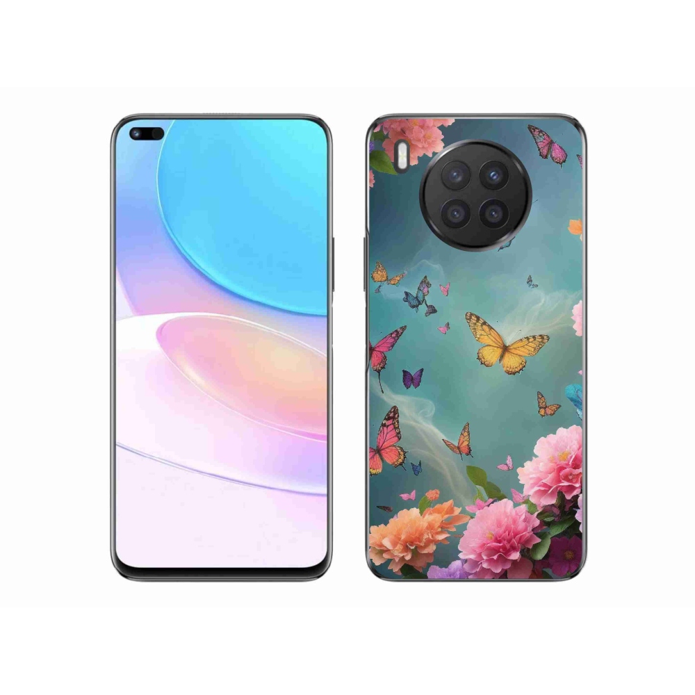 Gelový kryt mmCase na Honor 50 Lite - barevné květy a motýli