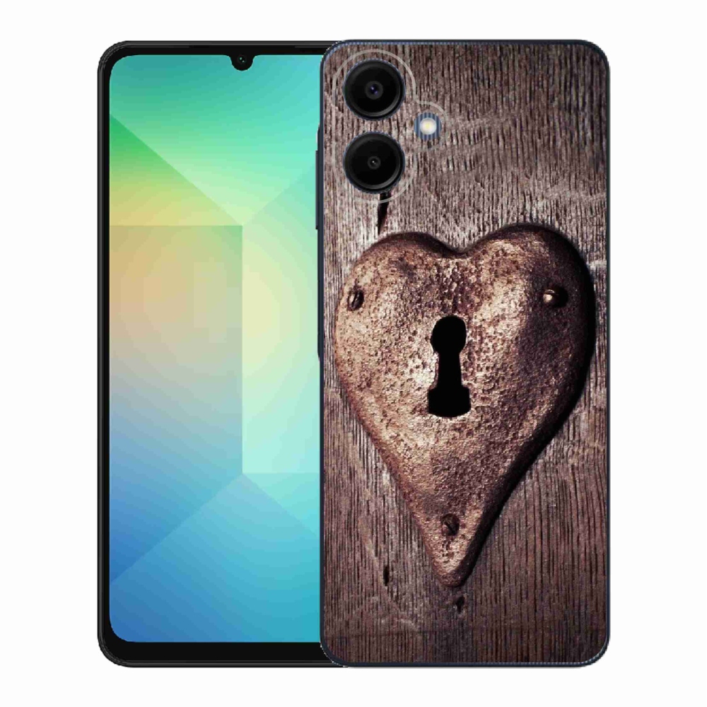 Gelový kryt mmCase na Samsung Galaxy A06 4G - zámek ve tvaru srdce