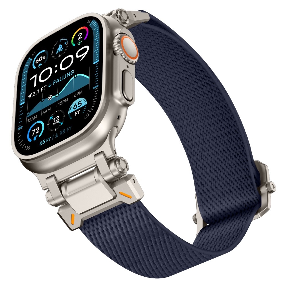 Titanium nylonový řemínek na Apple Watch Ultra/Ultra 2 49mm/SE/SE 2022/2023 44mm/10 46mm/9/8/7 45mm/6/5/4 44mm/3/2/1 42 mm - modrý
