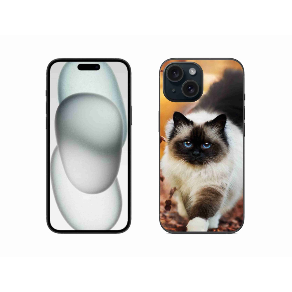 Gelový obal mmCase na iPhone 15 - kočka