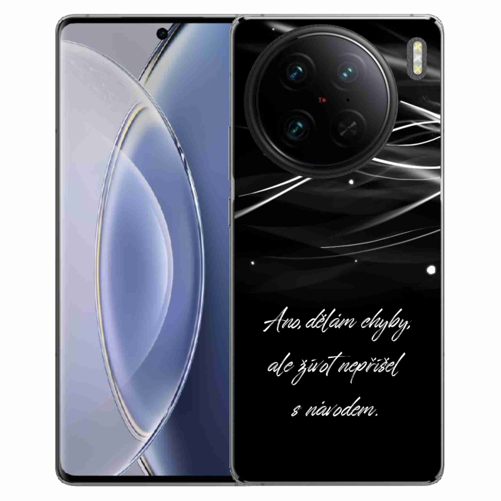 Gelový kryt mmCase na Vivo X90 Pro - citát černé pozadí