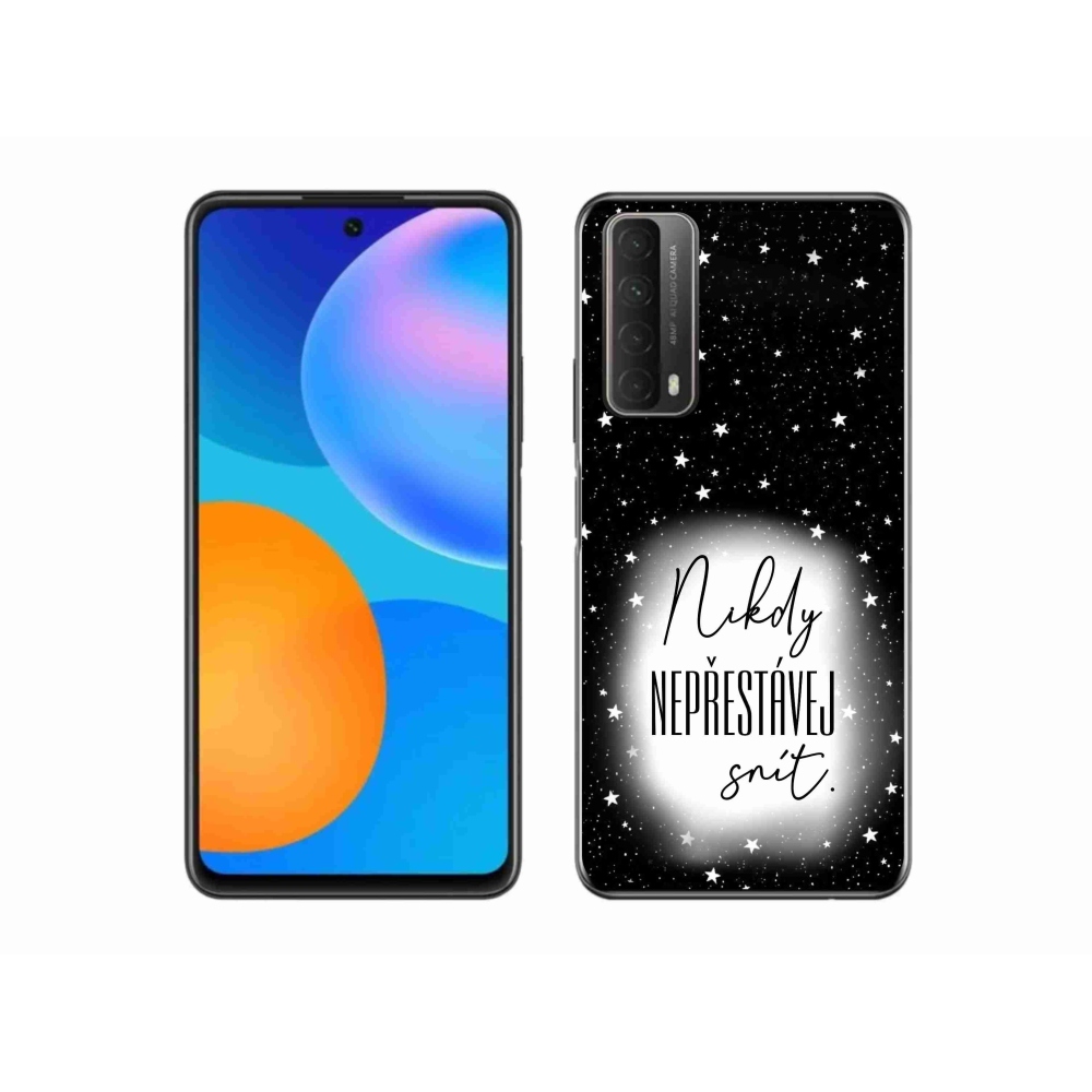 Gelový kryt mmCase na Huawei P Smart (2021) - citát 1 bíločerné pozadí