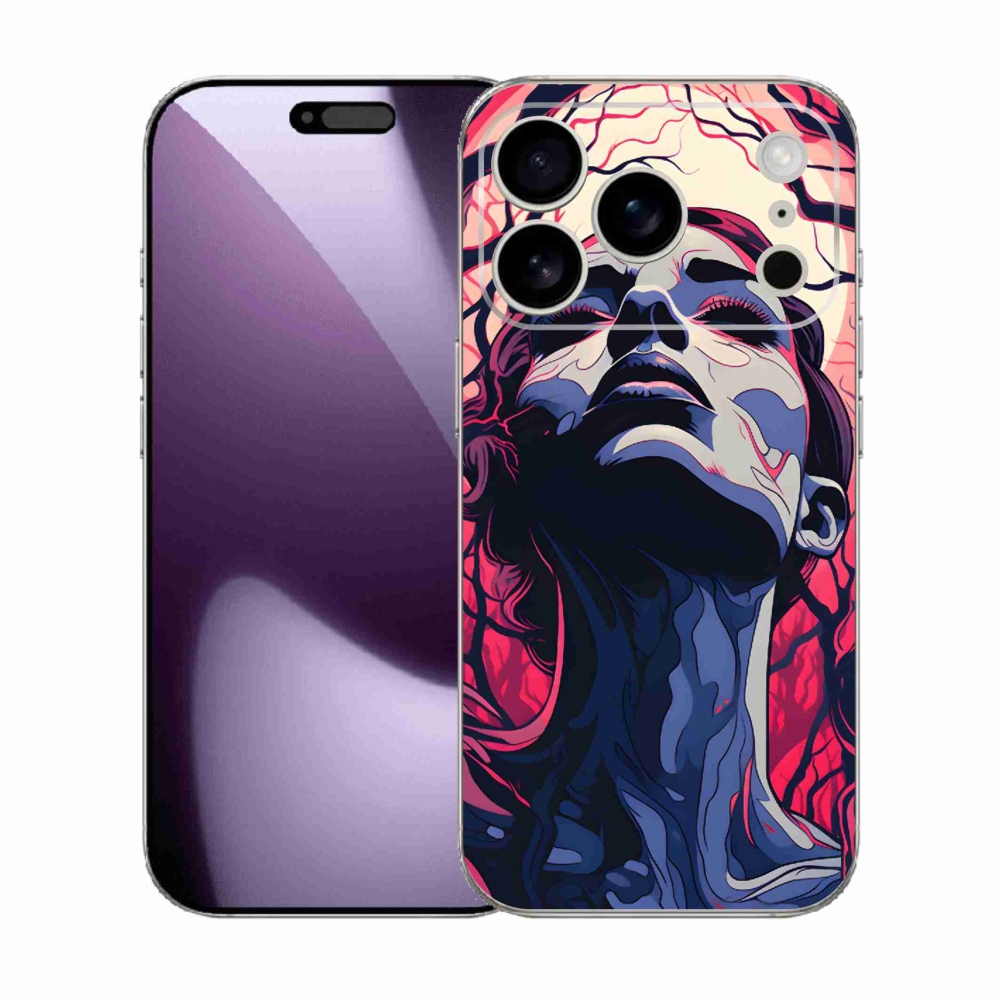 Gelový kryt mmCase na iPhone 17 Pro - abstraktní obličej