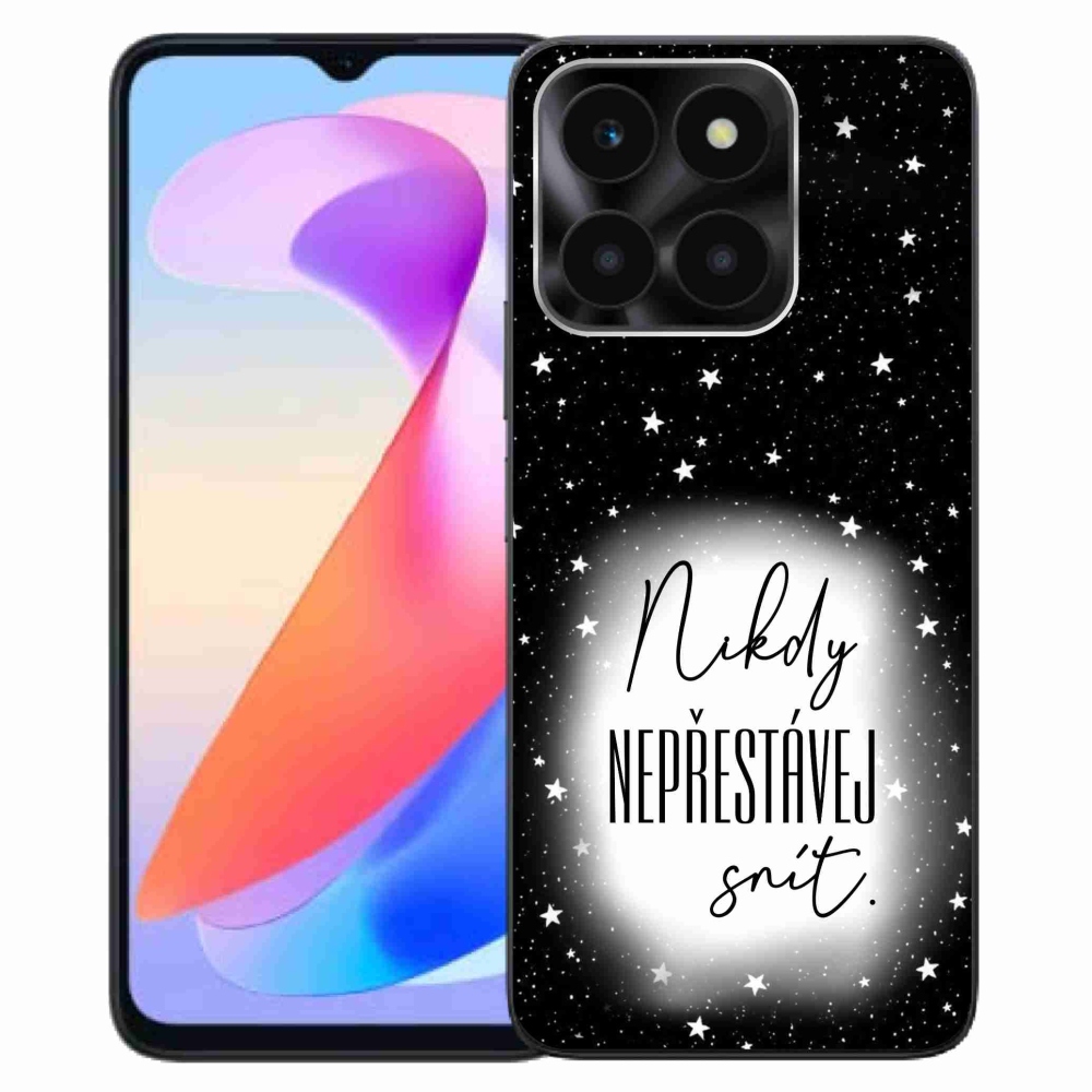 Gelový kryt mmCase na Honor X6a - citát 1 bíločerné pozadí