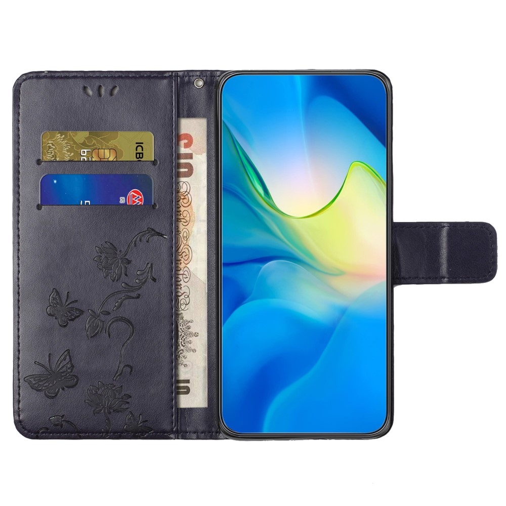 Flower knížkové pouzdro na Nokia C22 - tmavěfialové