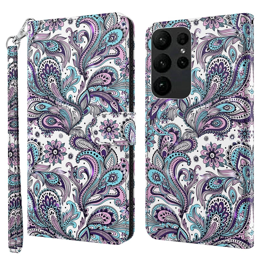 Print knížkové pouzdro na Samsung Galaxy S24 Ultra - kašmírový vzor