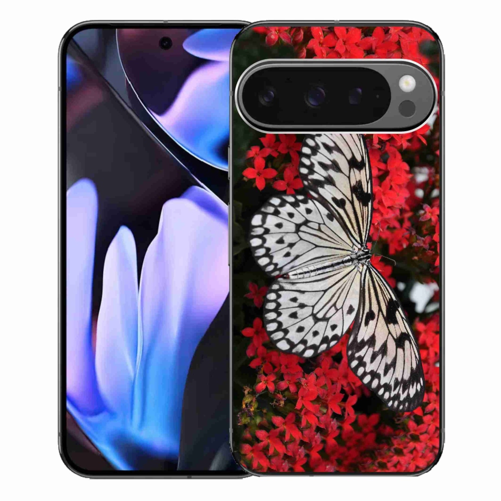 Gelový kryt mmCase na Google Pixel 9 Pro XL - černobílý motýl 1