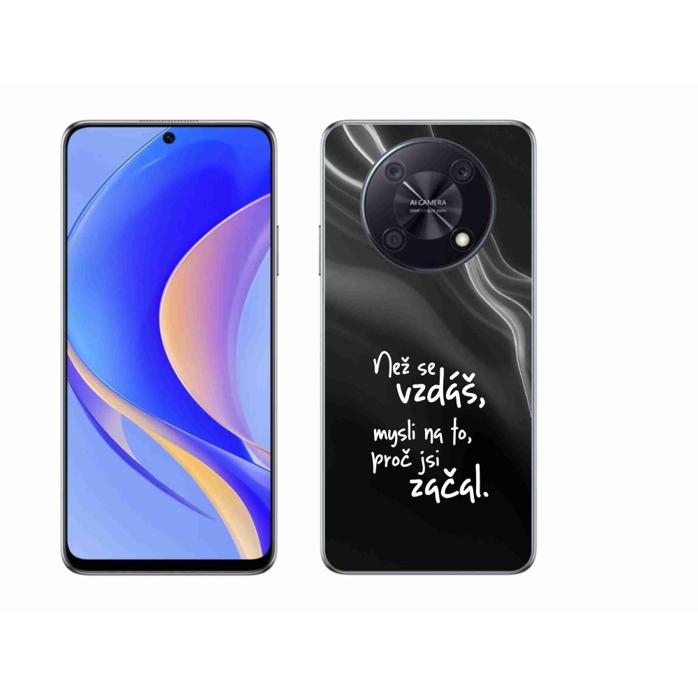 Gelový kryt mmCase na Huawei Nova Y90 - citát 2 černé pozadí