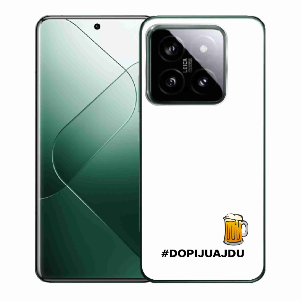 Gelový kryt mmCase na Xiaomi 14 - pivní motiv 1 bílé pozadí