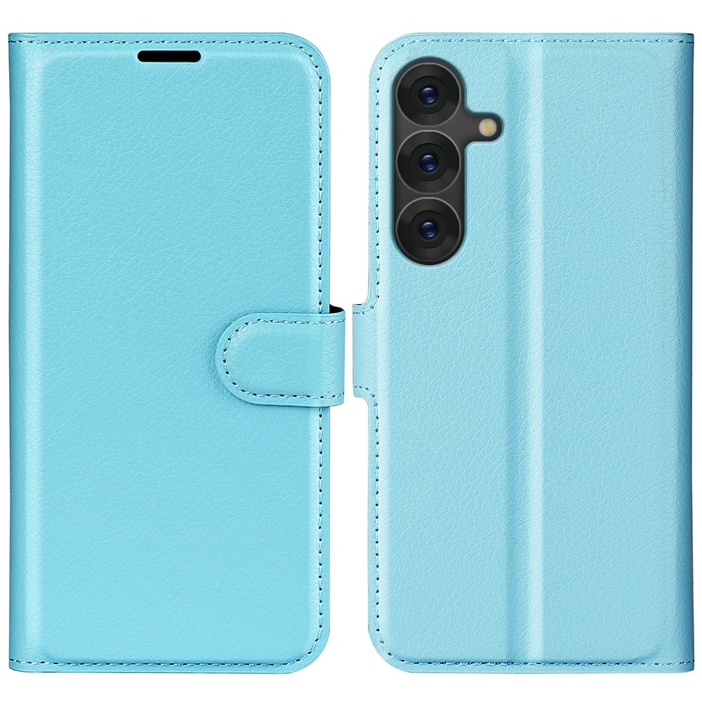 Litchi knížkové pouzdro na Samsung Galaxy S25 - modré