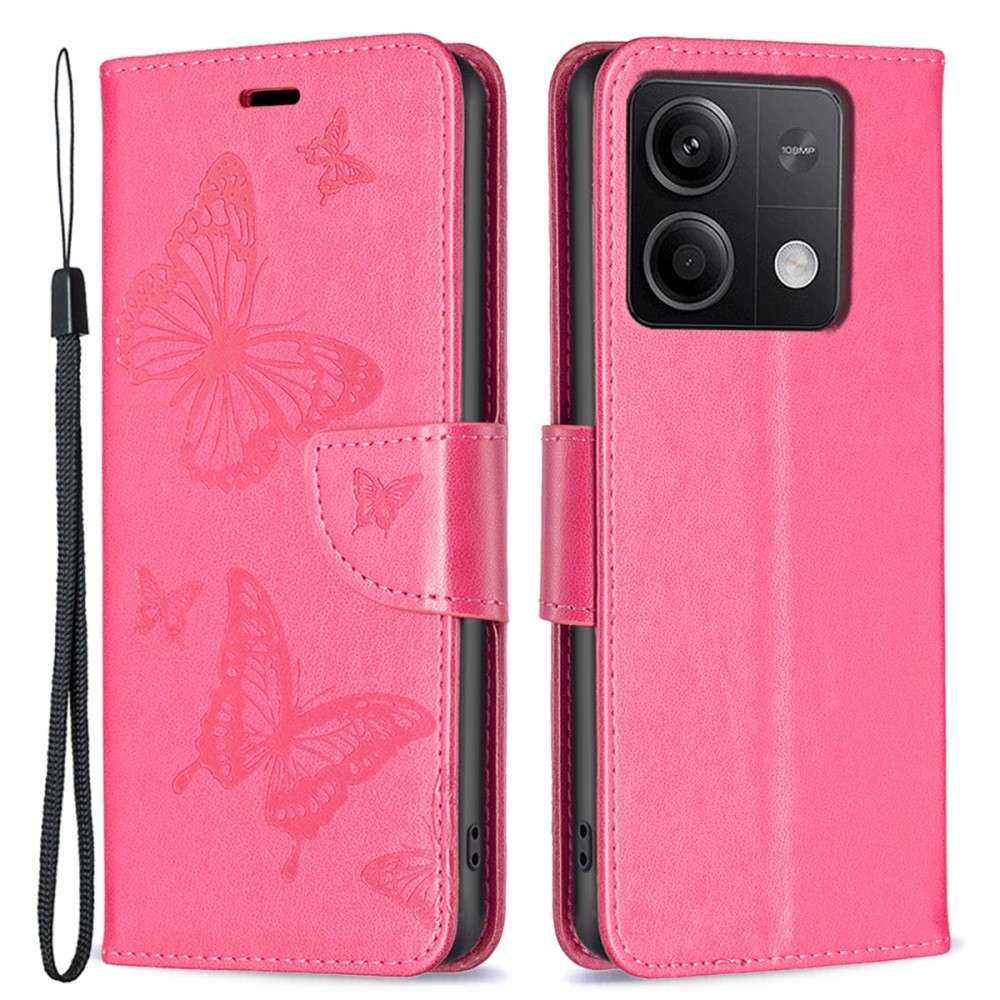 Butterfly knížkové pouzdro na Xiaomi Redmi Note 13 5G - rose