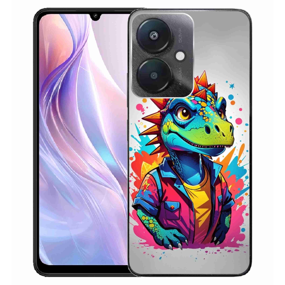 Gelový kryt mmCase na Xiaomi Redmi 13C 5G - barevný dinosaurus