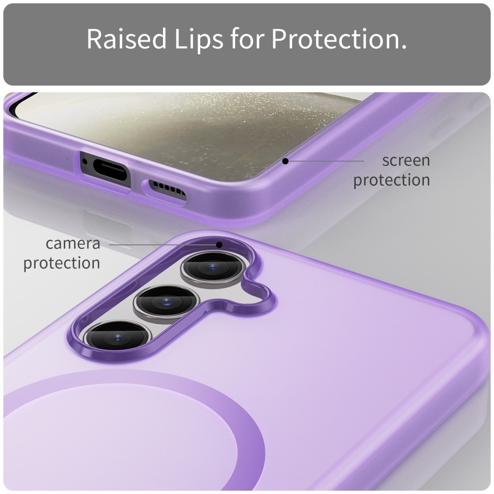 Frost gelový obal s podporou MagSafe na Samsung Galaxy S24+/S25+ - tmavěfialový