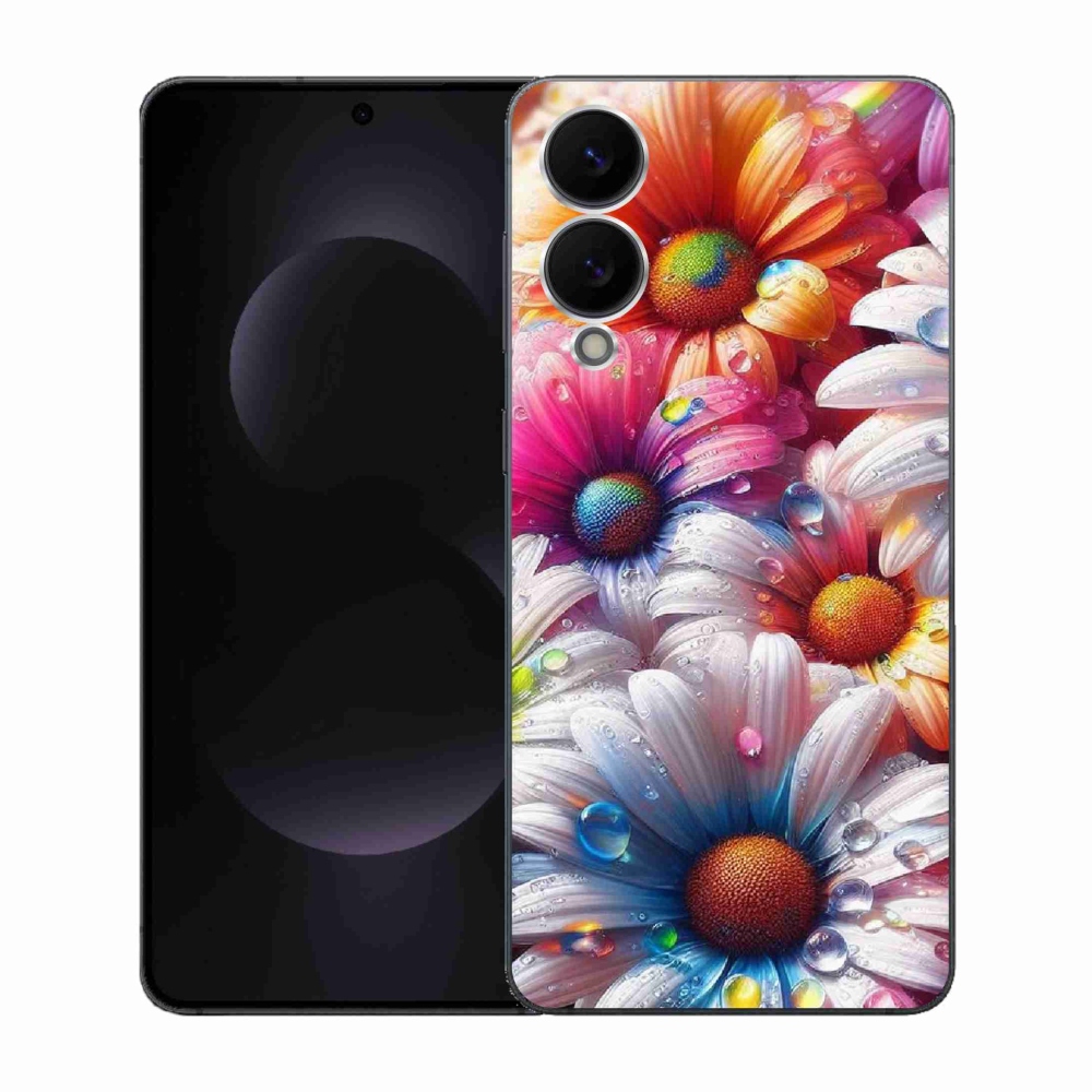 Gelový kryt mmCase na Samsung Galaxy S25 Edge - barevné kopretiny
