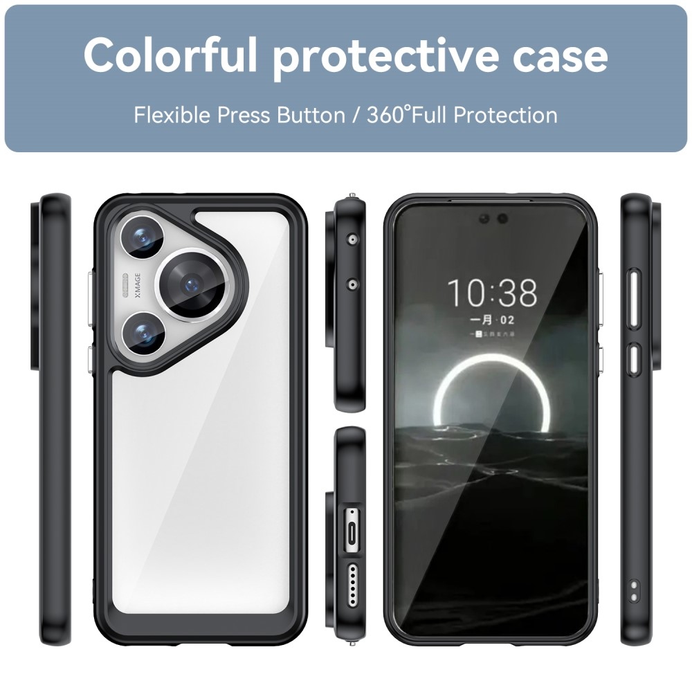 Gelový obal s pevnými zády na Huawei Pura 70 Pro - černý