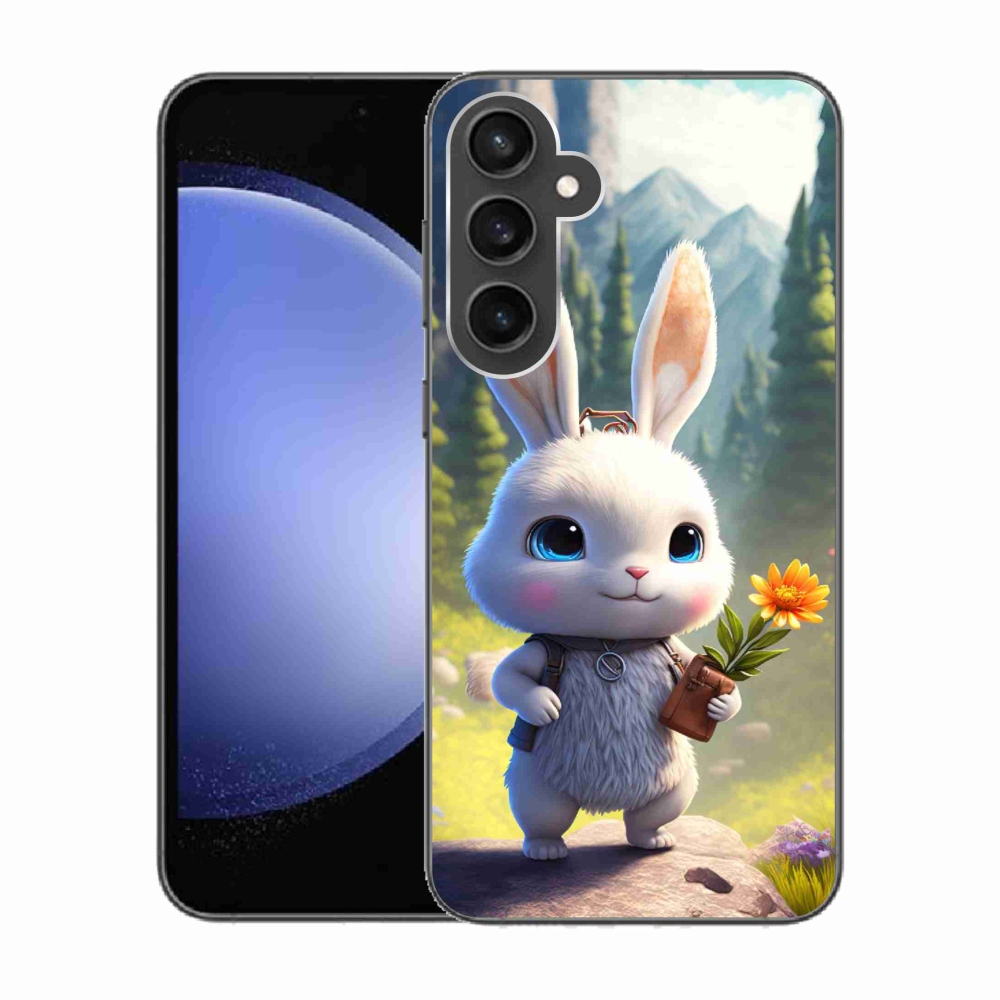 Gelový kryt mmCase na Samsung Galaxy S23 FE - roztomilý králíček
