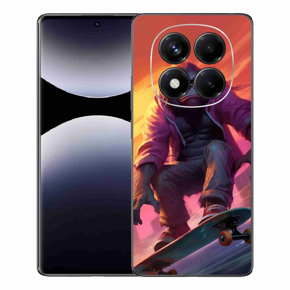Gelový kryt mmCase na Xiaomi Redmi Note 14 Pro - gorila na skateboardu