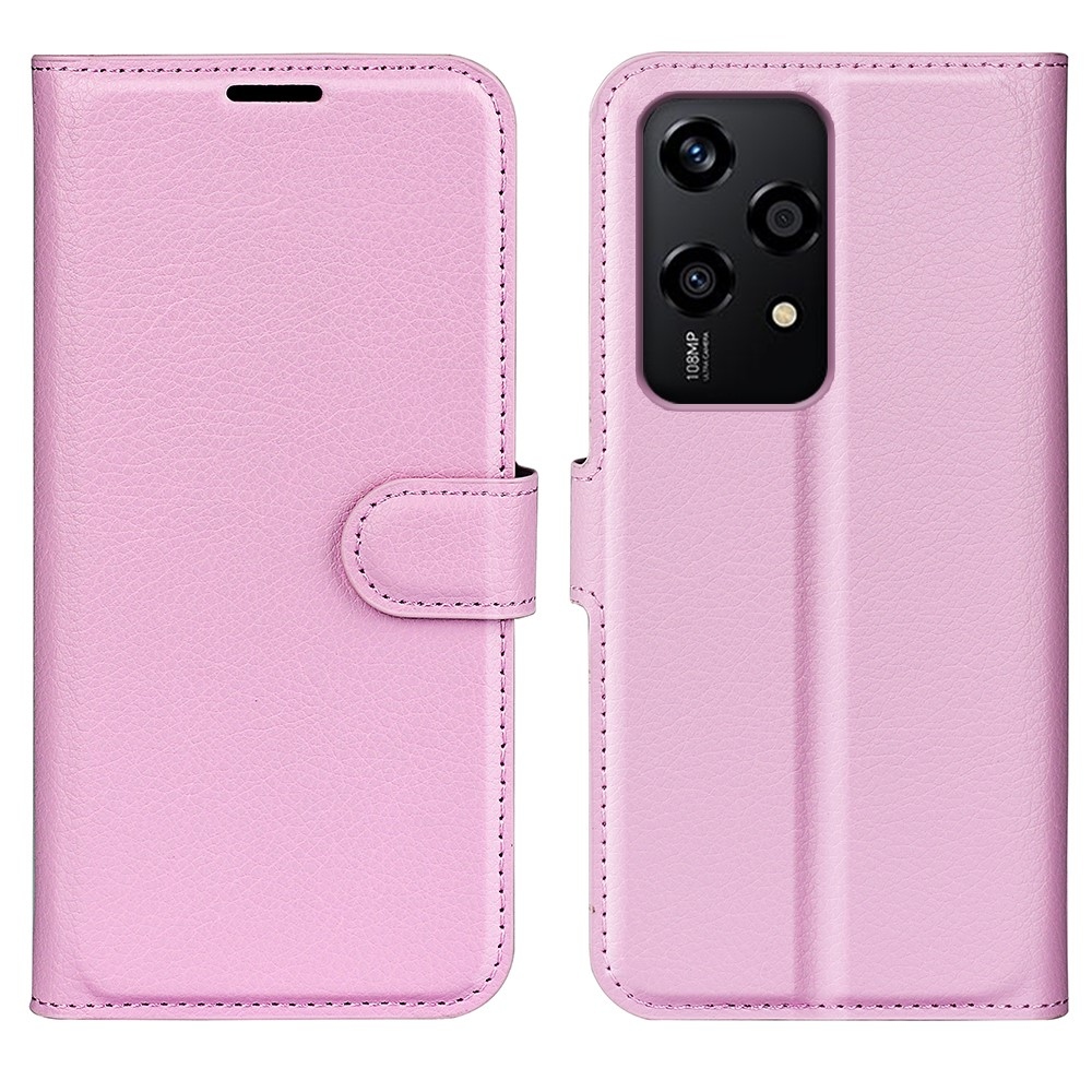 Litchi knížkové pouzdro na Honor 200 Lite 5G - růžové