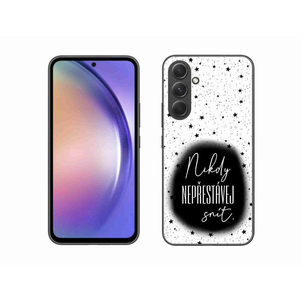 Gelový kryt mmCase na Samsung Galaxy A54 5G - citát 1 černobílé pozadí