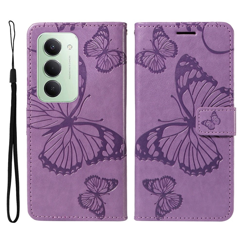 Big Butterfly knížkové pouzdro na Xiaomi Redmi 15 4G (171mm) - fialové