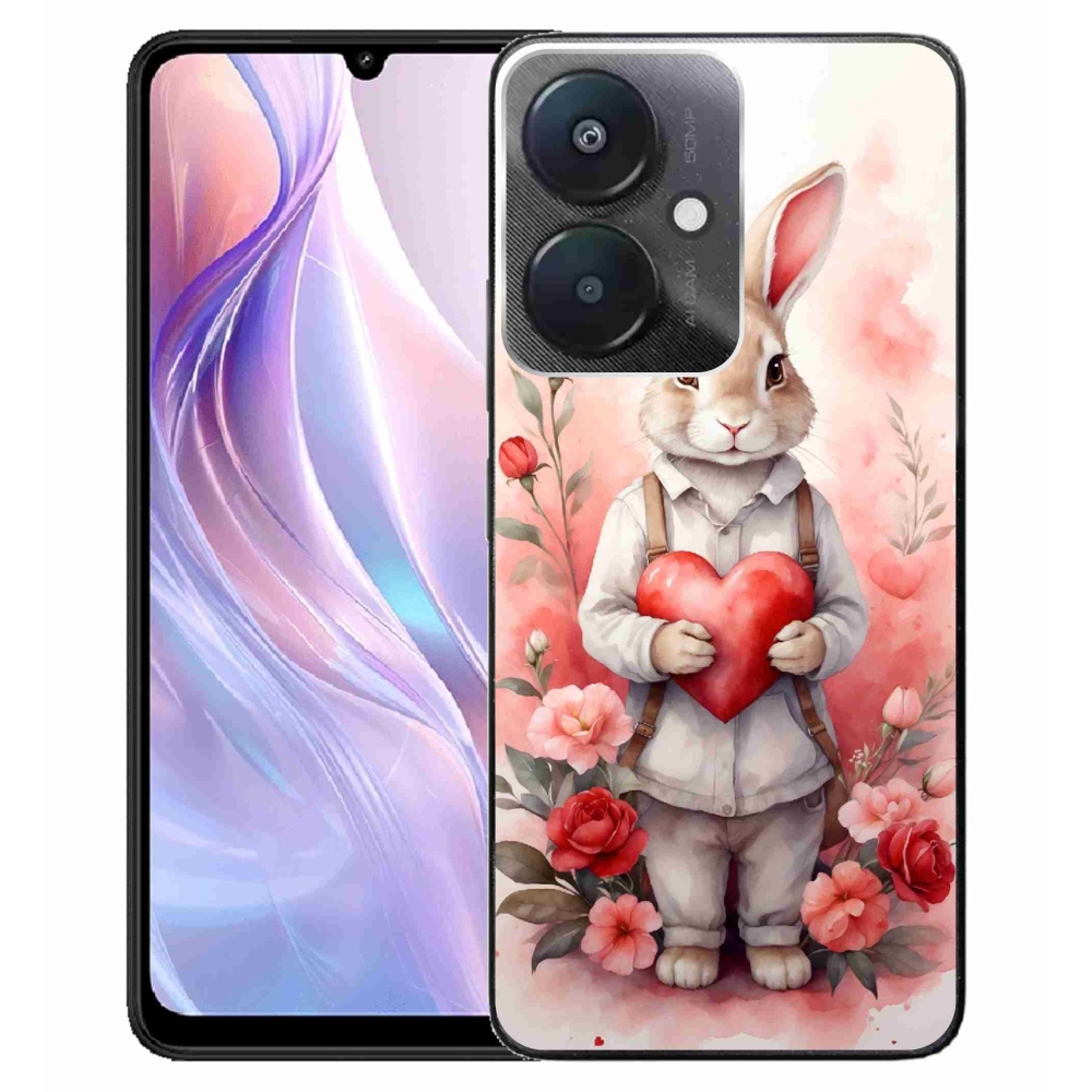 Gelový kryt mmCase na Xiaomi Redmi 13C 5G - zajíc se srdíčkem