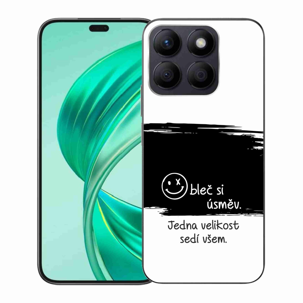 Gelový kryt mmCase na Honor X8b - vtipný text 8 černobílé pozadí