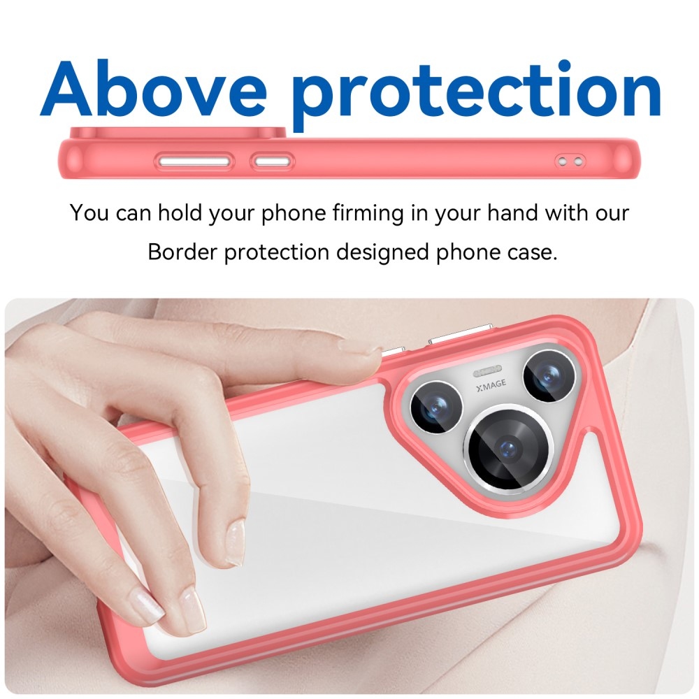 Gelový obal s pevnými zády na Huawei Pura 70 Pro - červený