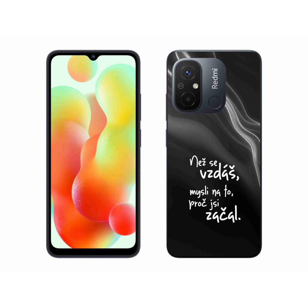 Gelový kryt mmCase na Xiaomi Redmi 12C - citát 2 černé pozadí