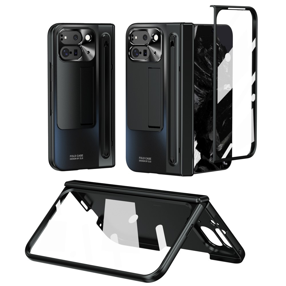 Hinge plastový kryt se stylusem a ochranou displeje na Google Pixel 10 Pro Fold - černý