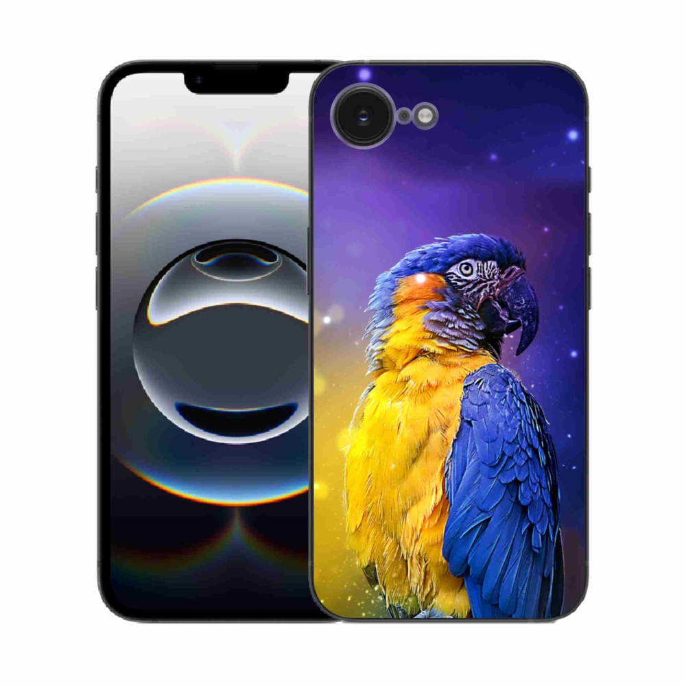 Gelový kryt mmCase na iPhone 16e - papoušek ara 1