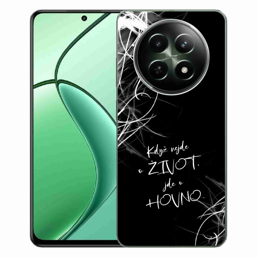 Gelový kryt mmCase na Realme 12 5G/12x 5G - vtipný text 16 černé pozadí