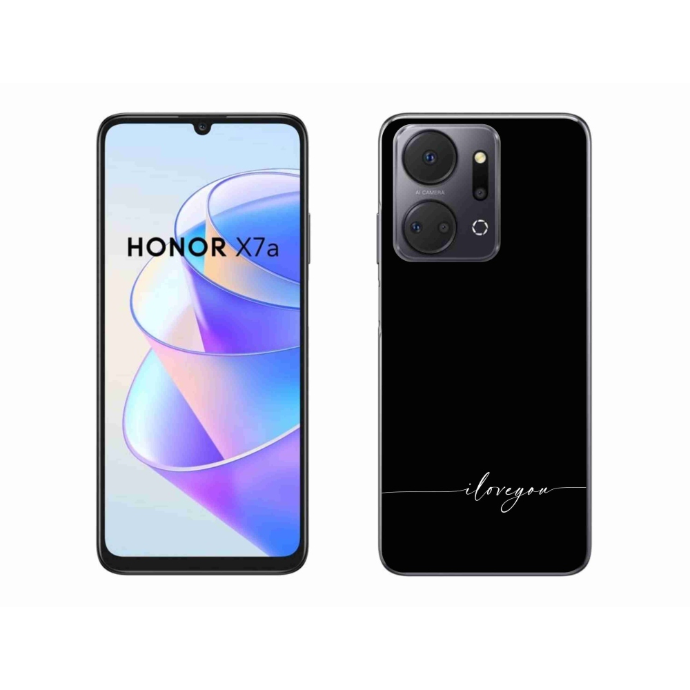 Gelový kryt mmCase na Honor X7a - I love you černé pozadí