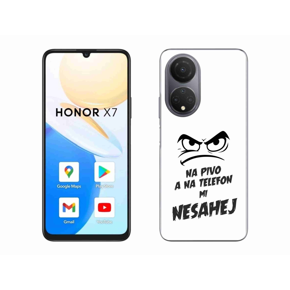Gelový kryt mmCase na Honor X7 - pivní motiv 2 bílé pozadí