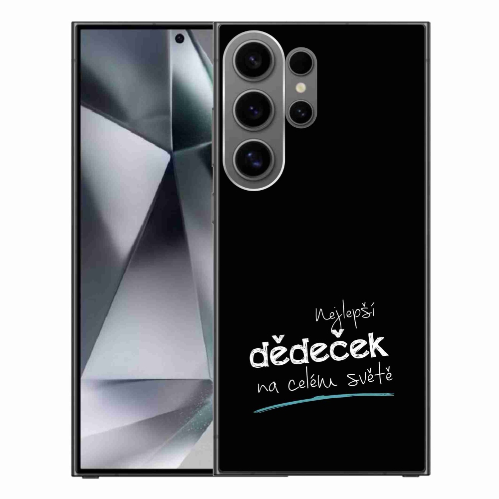 Gelový kryt mmCase na Samsung Galaxy S24 Ultra - nejlepší dědeček 3 černé pozadí