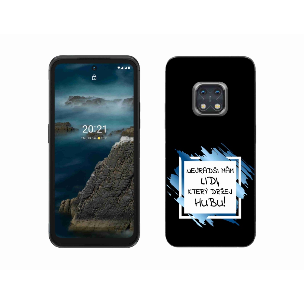 Gelový kryt mmCase na Nokia XR20 - vtipný text 7 bíločerné pozadí