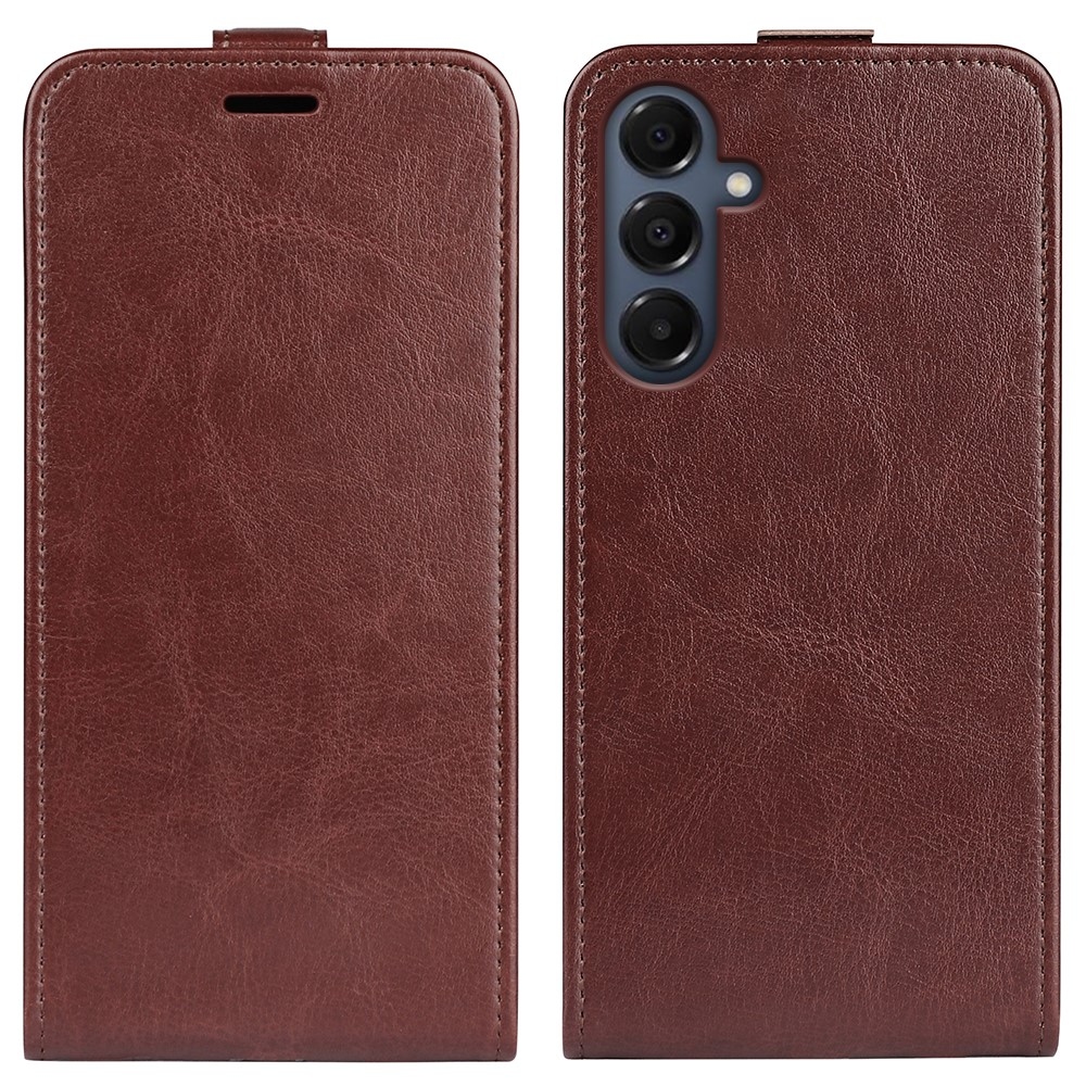 Vertical knížkové pouzdro na Samsung Galaxy A17 5G - hnědé