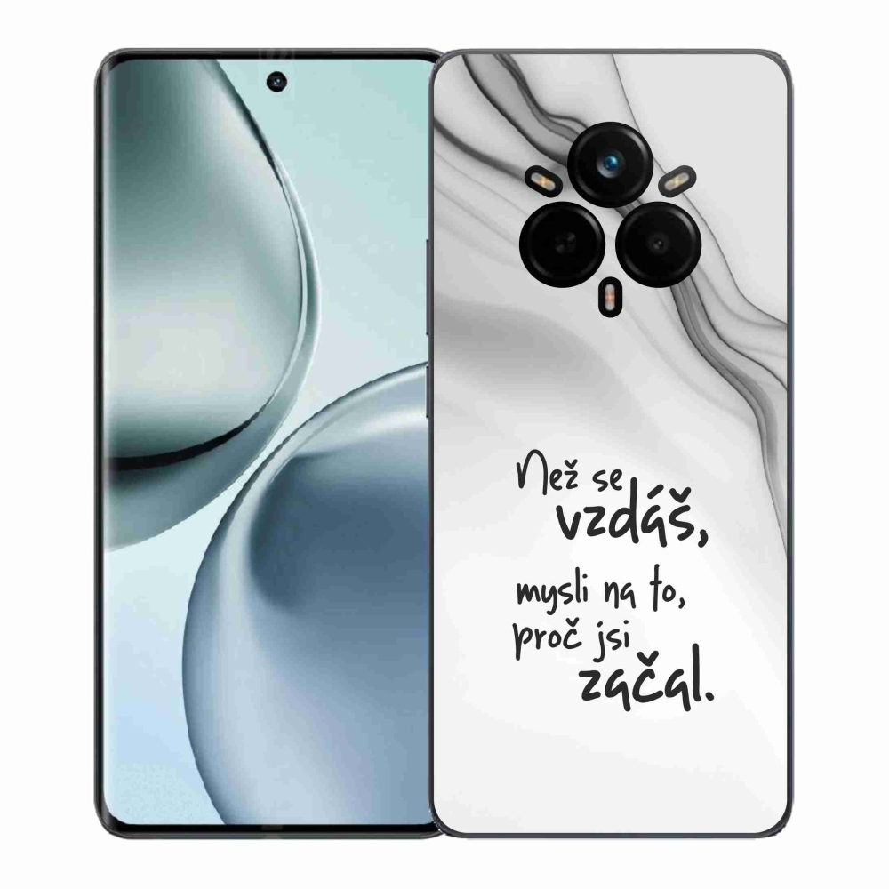 Gelový kryt mmCase na Realme 14 Pro 5G - citát 2 bílé pozadí