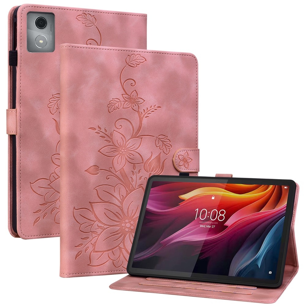 Flowers zavírací pouzdro na Lenovo Tab K11 Plus - růžové