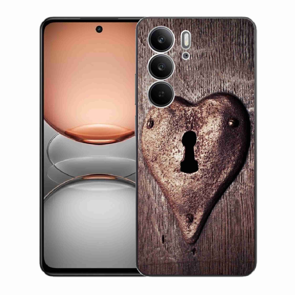 Gelový kryt mmCase na Realme C75 - zámek ve tvaru srdce