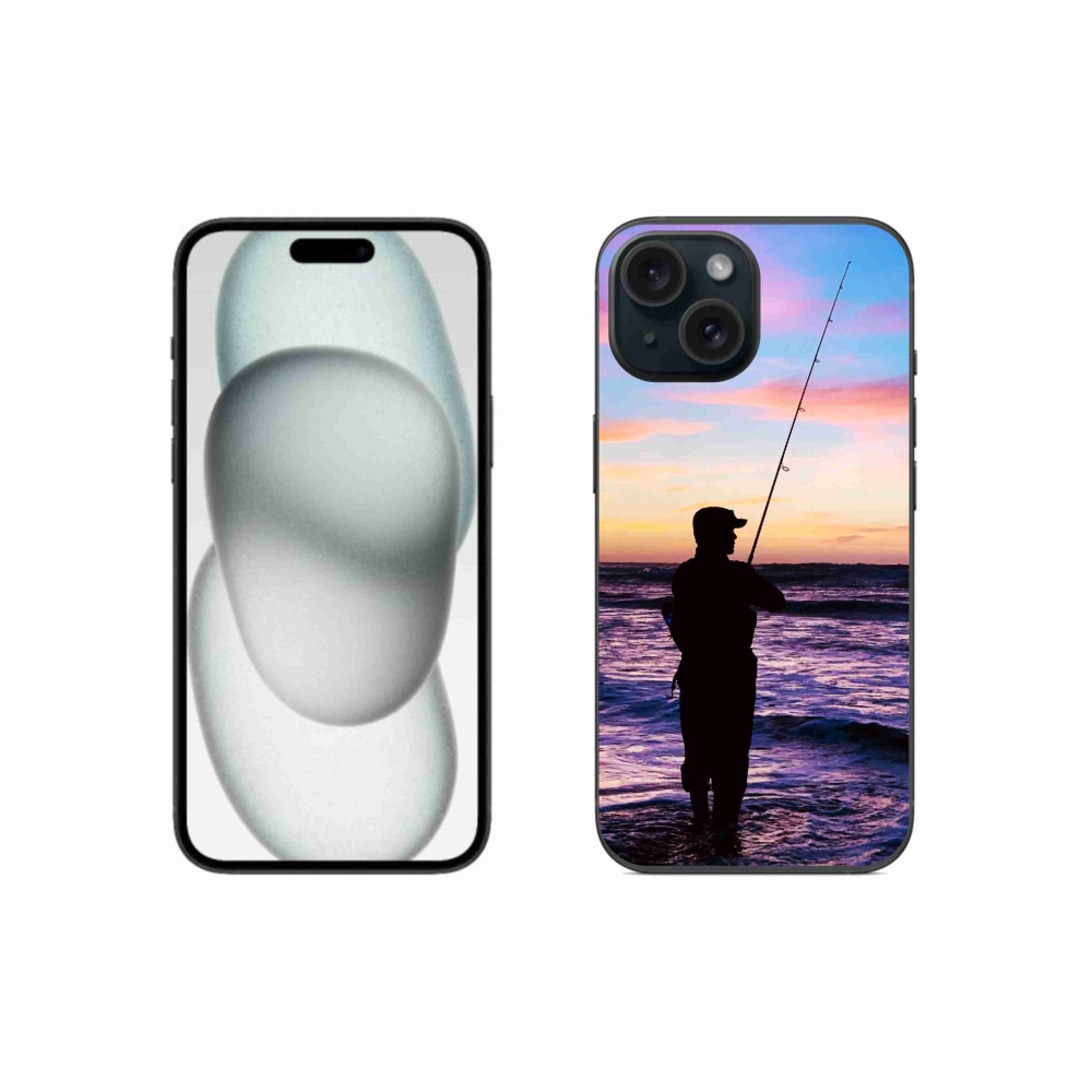 Gelový kryt mmCase na iPhone 15 - rybaření 1