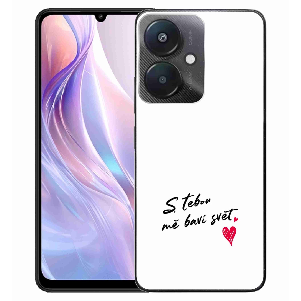Gelový kryt mmCase na Xiaomi Redmi 13C 5G  - zamilovaný text 1 bílé pozadí