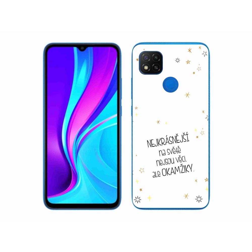Gelový kryt mmCase na Xiaomi Redmi 9C - citát 4 bílé pozadí