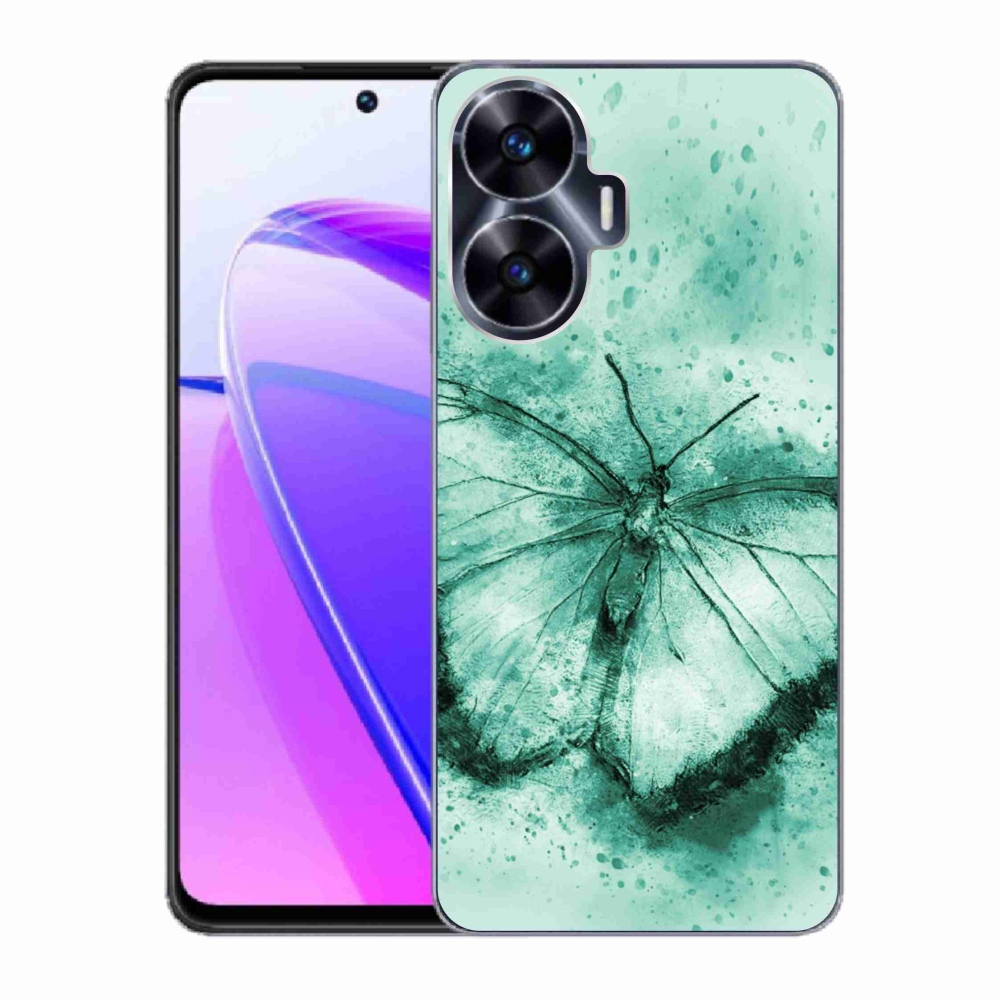 Gelový obal mmCase na Realme C55 - zelený motýl
